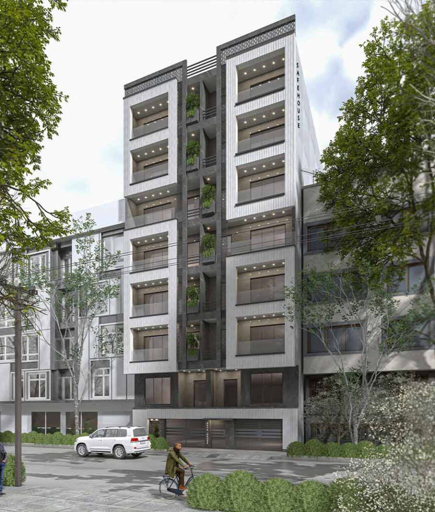 طراحی نمای آپارتمان مسکونی مهندس جلیل زاده، تصویر 3